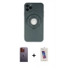 MARSİLYAN™- iPhone 12 Pro Max Kılıf Eksen Klasik Prime - Siyah Joko 5D Cam + Neon Fosforlu Kamera Lens - TU