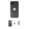 MARSİLYAN™- iPhone 12 Pro Max Kılıf Eksen Klasik Prime - Siyah Joko Magic 5D Cam + Neon Fosforlu Kamera Lens - BZ