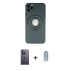 MARSİLYAN™- iPhone 12 Pro Max Kılıf Eksen Klasik Prime - Siyah Joko Magic 5D Cam + Neon Fosforlu Kamera Lens - BZ
