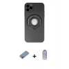 MARSİLYAN™- iPhone 12 Pro Max Kılıf Eksen Klasik Prime - Siyah Joko Magic 5D Cam + Gökkuşağı Shine Kamera Lens Koruma Cam
