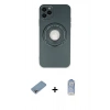 MARSİLYAN™- iPhone 12 Pro Max Kılıf Eksen Klasik Prime - Siyah Joko Magic 5D Cam + Gökkuşağı Shine Kamera Lens Koruma Cam