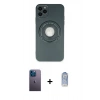 MARSİLYAN™- iPhone 12 Pro Max Kılıf Eksen Klasik Prime - Siyah Joko Magic 5D Cam + Neon Fosforlu Kamera Lens - MI