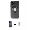 MARSİLYAN™- iPhone 12 Pro Max Kılıf Eksen Klasik Prime - Siyah Joko Magic 5D Cam + Neon Fosforlu Kamera Lens - MI