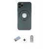 MARSİLYAN™- iPhone 12 Pro Max Kılıf Eksen Klasik Prime - Siyah Joko Magic 5D Cam + Mavi Shine Kamera Lens Koruma Cam