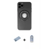 MARSİLYAN™- iPhone 12 Pro Max Kılıf Eksen Klasik Prime - Siyah Joko Magic 5D Cam + Mavi Shine Kamera Lens Koruma Cam