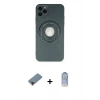 MARSİLYAN™- iPhone 12 Pro Max Kılıf Eksen Klasik Prime - Siyah Joko Magic 5D Cam + Metal Kamera Lens Koruma Cam - KI