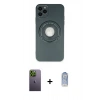 MARSİLYAN™- iPhone 12 Pro Max Kılıf Eksen Klasik Prime - Siyah Joko Magic 5D Cam + Neon Fosforlu Kamera Lens - YL