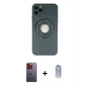 MARSİLYAN™- iPhone 12 Pro Max Kılıf Eksen Klasik Prime - Siyah Joko Magic 5D Cam + Neon Fosforlu Kamera Lens - TU