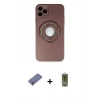 MARSİLYAN™- iPhone 12 Pro Max Kılıf Eksen Klasik Prime - Siyah Joko Magic 5D Hayalet Cam + Metal Kamera Lens Koruma Cam - GD