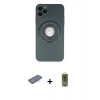 MARSİLYAN™- iPhone 12 Pro Max Kılıf Eksen Klasik Prime - Siyah Joko Magic 5D Hayalet Cam + Renkli Kamera Lens Koruma Cam - MI