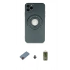 MARSİLYAN™- iPhone 12 Pro Max Kılıf Eksen Klasik Prime - Siyah Joko Magic 5D Hayalet Cam + Metal Kamera Lens Koruma Cam - KI