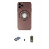 MARSİLYAN™- iPhone 12 Pro Max Kılıf Eksen Klasik Prime - Siyah Joko Magic 5D Hayalet Cam + Renkli Kamera Lens Koruma Cam - SI