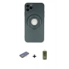 MARSİLYAN™- iPhone 12 Pro Max Kılıf Eksen Klasik Prime - Siyah Joko Magic 5D Hayalet Cam + Renkli Kamera Lens Koruma Cam - SI