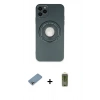 MARSİLYAN™- iPhone 12 Pro Max Kılıf Eksen Klasik Prime - Siyah Joko Magic 5D Hayalet Cam + Shine Kamera Lens Koruma Cam - GI