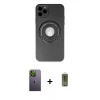 MARSİLYAN™- iPhone 12 Pro Max Kılıf Eksen Klasik Prime - Siyah Joko Magic 5D Hayalet Cam + Neon Fosforlu Kamera Lens - YL
