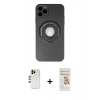 MARSİLYAN™- iPhone 12 Pro Max Kılıf Eksen Klasik Prime - Siyah Mat Seramik Nano Ekran Koruyucu + Shine Kamera Lens - GD