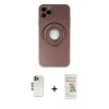 MARSİLYAN™- iPhone 12 Pro Max Kılıf Eksen Klasik Prime - Siyah Mat Seramik Nano Ekran Koruyucu + Shine Kamera Lens - GD