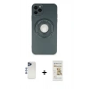 MARSİLYAN™- iPhone 12 Pro Max Kılıf Eksen Klasik Prime - Siyah Mat Seramik Nano Ekran Koruyucu + Shine Kamera Lens - LT