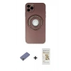 MARSİLYAN™- iPhone 12 Pro Max Kılıf Eksen Klasik Prime - Siyah Mat Seramik Nano Ekran Koruyucu + Metal Kamera Lens Koruma Cam - GD