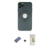 MARSİLYAN™- iPhone 12 Pro Max Kılıf Eksen Klasik Prime - Siyah Mat Seramik Nano Ekran Koruyucu + Metal Kamera Lens Koruma Cam - GD