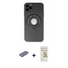 MARSİLYAN™- iPhone 12 Pro Max Kılıf Eksen Klasik Prime - Siyah Mat Seramik Nano Ekran Koruyucu + Renkli Kamera Lens Koruma Cam - PE