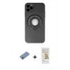 MARSİLYAN™- iPhone 12 Pro Max Kılıf Eksen Klasik Prime - Siyah Mat Seramik Nano Ekran Koruyucu + Pembe Shine Kamera Lens Koruma Cam