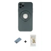 MARSİLYAN™- iPhone 12 Pro Max Kılıf Eksen Klasik Prime - Siyah Mat Seramik Nano Ekran Koruyucu + Shine Kamera Lens Koruma Cam - GI