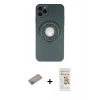 MARSİLYAN™- iPhone 12 Pro Max Kılıf Eksen Klasik Prime - Siyah Mat Seramik Nano Ekran Koruyucu + Shine Kamera Lens Koruma Cam - SABE