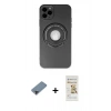 MARSİLYAN™- iPhone 12 Pro Max Kılıf Eksen Klasik Prime - Siyah Mat Seramik Nano Ekran Koruyucu + Siyah Metal Kamera Lens Koruma Cam