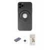 MARSİLYAN™- iPhone 12 Pro Max Kılıf Eksen Klasik Prime - Siyah Mat Seramik Nano Ekran Koruyucu + Renkli Kamera Lens Koruma Cam - TU