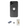 MARSİLYAN™- iPhone 12 Pro Max Kılıf Eksen Klasik Prime - Siyah Mat Seramik Nano Ekran Koruyucu + Yeşil Renkli Kamera Lens Koruma Cam