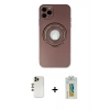 MARSİLYAN™- iPhone 12 Pro Max Kılıf Eksen Klasik Prime - Siyah Polymer Nano Ekran Koruyucu + Gold Shine Kamera Lens