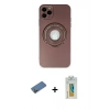 MARSİLYAN™- iPhone 12 Pro Max Kılıf Eksen Klasik Prime - Siyah Polymer Nano Ekran Koruyucu + Shine Kamera Lens Koruma Cam - GD