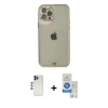 MARSİLYAN™- iPhone 12 Pro Max Kılıf Eksen Minimal Koleksiyonu - Şeffaf Royal Nano Ekran Koruyucu + Shine Kamera Lens - LT