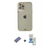 MARSİLYAN™- iPhone 12 Pro Max Kılıf Eksen Minimal Koleksiyonu - Şeffaf Royal Nano Ekran Koruyucu + Metal Kamera Lens Koruma Cam - GD