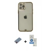 MARSİLYAN™- iPhone 12 Pro Max Kılıf Eksen Minimal Koleksiyonu - Şeffaf Royal Nano Ekran Koruyucu + Metal Kamera Lens Koruma Cam - KI