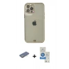 MARSİLYAN™- iPhone 12 Pro Max Kılıf Eksen Minimal Koleksiyonu - Şeffaf Royal Nano Ekran Koruyucu + Renkli Kamera Lens Koruma Cam - YL