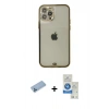 MARSİLYAN™- iPhone 12 Pro Max Kılıf Eksen Minimal Koleksiyonu - Şeffaf Royal Nano Ekran Koruyucu + Shine Kamera Lens Koruma Cam - MI