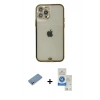 MARSİLYAN™- iPhone 12 Pro Max Kılıf Eksen Minimal Koleksiyonu - Şeffaf Royal Nano Ekran Koruyucu + Shine Kamera Lens Koruma Cam - GS