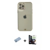MARSİLYAN™- iPhone 12 Pro Max Kılıf Eksen Minimal Koleksiyonu - Şeffaf Temperli Cam Ekran Koruyucu + Mavi Shine Kamera Lens Koruma Cam