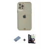 MARSİLYAN™- iPhone 12 Pro Max Kılıf Eksen Minimal Koleksiyonu - Şeffaf Temperli Cam Ekran Koruyucu + Shine Kamera Lens Koruma Cam - GS