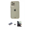MARSİLYAN™- iPhone 12 Pro Max Kılıf Eksen Minimal Koleksiyonu - Şeffaf Temperli Cam Ekran Koruyucu + Renkli Kamera Lens Koruma Cam - TU
