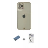 MARSİLYAN™- iPhone 12 Pro Max Kılıf Eksen Minimal Koleksiyonu - Şeffaf Uv Polymer Nano Ekran Koruyucu + Shine Kamera Lens Koruma Cam - GD