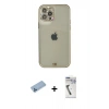 MARSİLYAN™- iPhone 12 Pro Max Kılıf Eksen Minimal Koleksiyonu - Şeffaf Uv Polymer Nano Ekran Koruyucu + Shine Kamera Lens Koruma Cam - MI