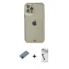 MARSİLYAN™- iPhone 12 Pro Max Kılıf Eksen Minimal Koleksiyonu - Şeffaf Uv Polymer Nano Ekran Koruyucu + Shine Kamera Lens Koruma Cam - SH