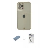 MARSİLYAN™- iPhone 12 Pro Max Kılıf Eksen Minimal Koleksiyonu - Şeffaf Uv Polymer Nano Ekran Koruyucu + Shine Kamera Lens Koruma Cam - GS