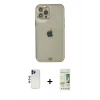 MARSİLYAN™- iPhone 12 Pro Max Kılıf Eksen Minimal Koleksiyonu - Siyah 20D Premium Cam Ekran Koruyucu + Shine Kamera Lens - LT