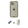 MARSİLYAN™- iPhone 12 Pro Max Kılıf Eksen Minimal Koleksiyonu - Siyah 20D Premium Cam Ekran Koruyucu + Metal Kamera Lens Koruma Cam - KI