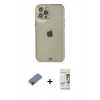 MARSİLYAN™- iPhone 12 Pro Max Kılıf Eksen Minimal Koleksiyonu - Siyah 20D Premium Cam Ekran Koruyucu + Metal Kamera Lens Koruma Cam - KI