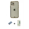 MARSİLYAN™- iPhone 12 Pro Max Kılıf Eksen Minimal Koleksiyonu - Siyah 20D Premium Cam Ekran Koruyucu + Shine Kamera Lens Koruma Cam - PE